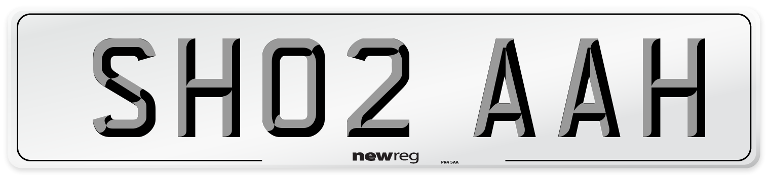 SH02 AAH Number Plate from New Reg